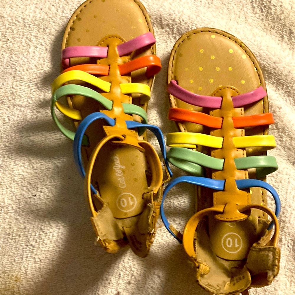 Rainbow Sandals,size 10 for younger  girls